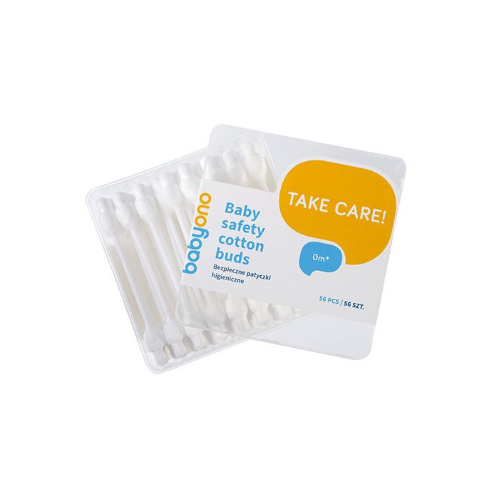 Kosmeetilised vatipulgad BabyOno, 56 tk karbis