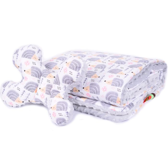 Hällikomplekt "Hedgehog" pleed 100x75cm ja padi  "liblikas"