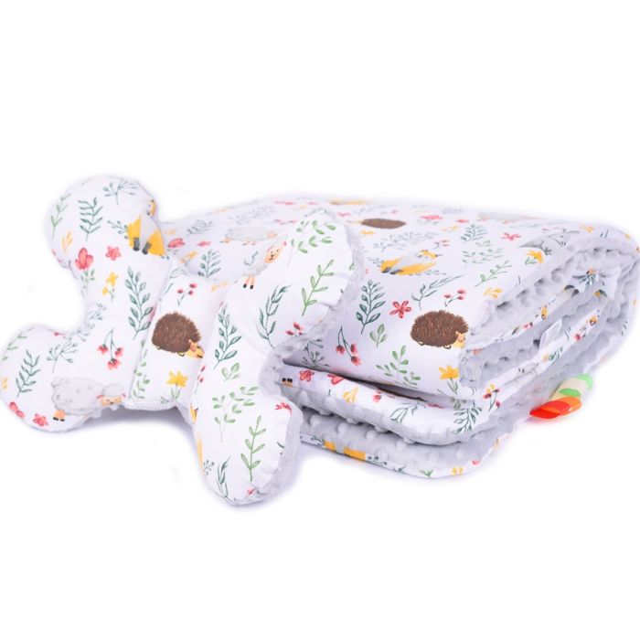 Hällikomplekt "Little Friends" pleed 100x75cm ja padi "liblikas"