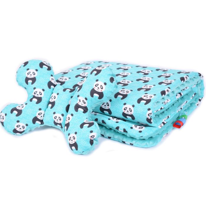 Hällikomplekt "Panda" pleed 100x75cm ja padi "liblikas"