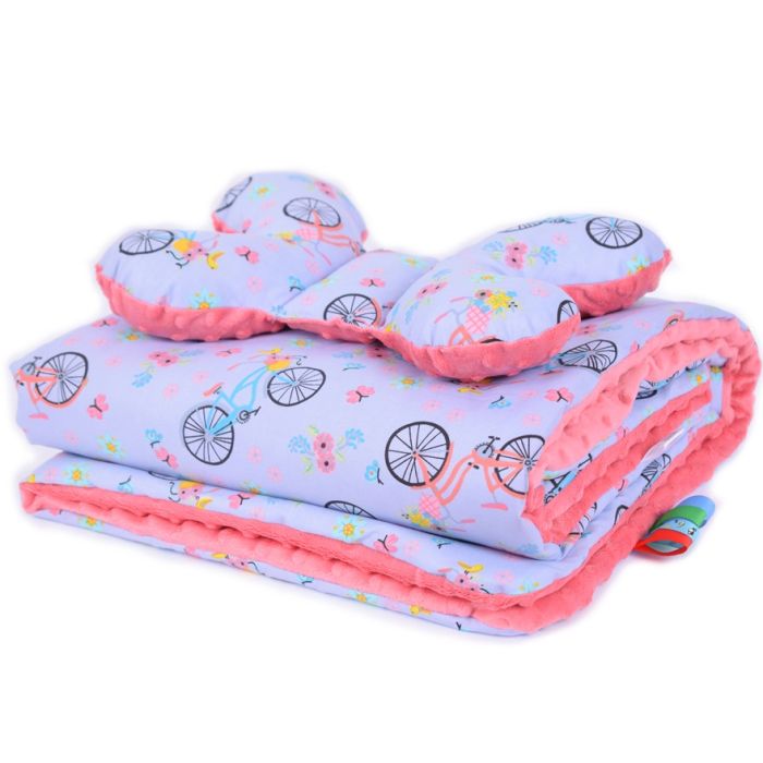 Minky pledukas kūdikiams su pagalvėle drugelio formos