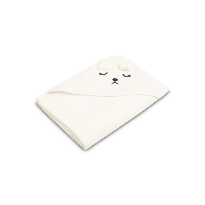 3D kapuutsiga vannilina "White bear"100x100cm "frotte"