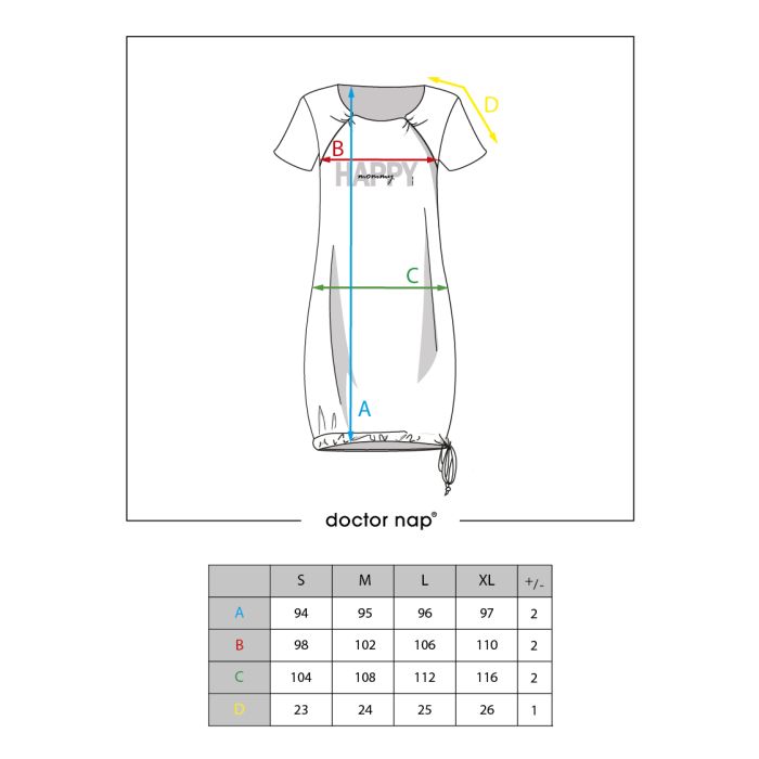 Puuvillane öösärk rasedatele naistele "Happy" grey