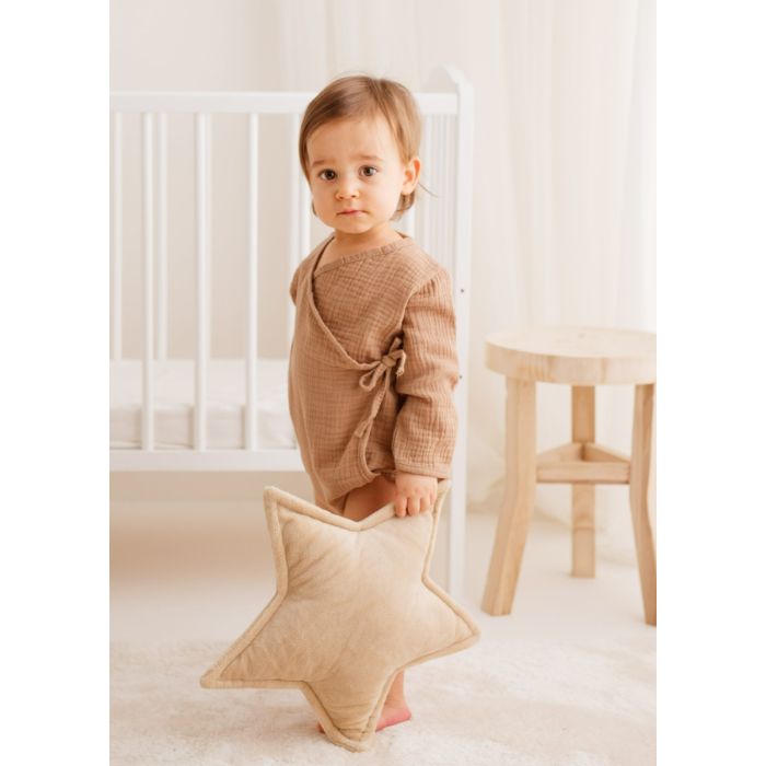 Musliinpuuvillast  beebi bodid "Silky" pruun