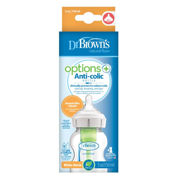 Dr Brown's  lutipudelid (wide neck) Anti-colic Options+ 150 ml