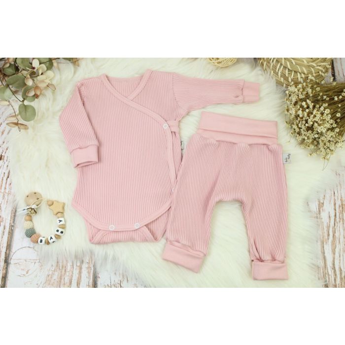 Beebiriided 2 osaline "Lined lux" pale rose