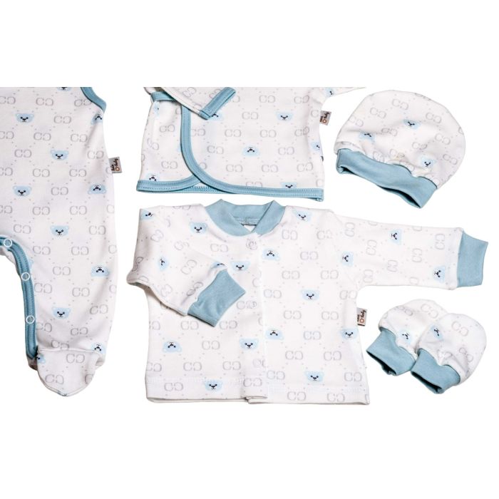 Komplekt vastsündinule 5-e osaline "Bear glamour" valge