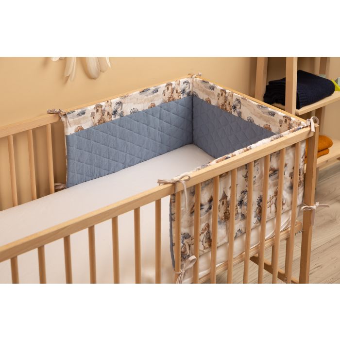 Musliinist voodipehmendus beebile 180 cm "Draco jeans" 