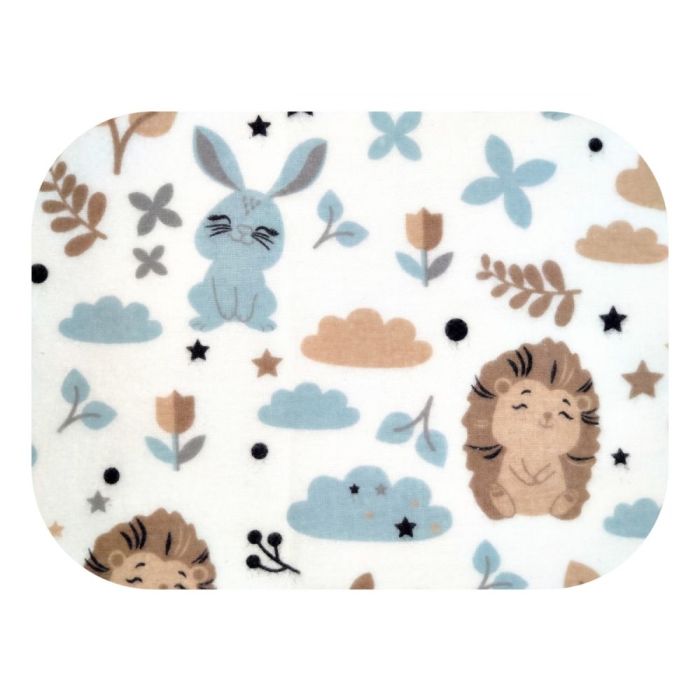 Beebi flanellist lapid "Bunny & Hedgehog"  70x80cm 1tk