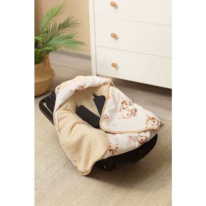 Soojakott vankrisse/turvatool  musliinist  "Lissie" 90x90 cm beige