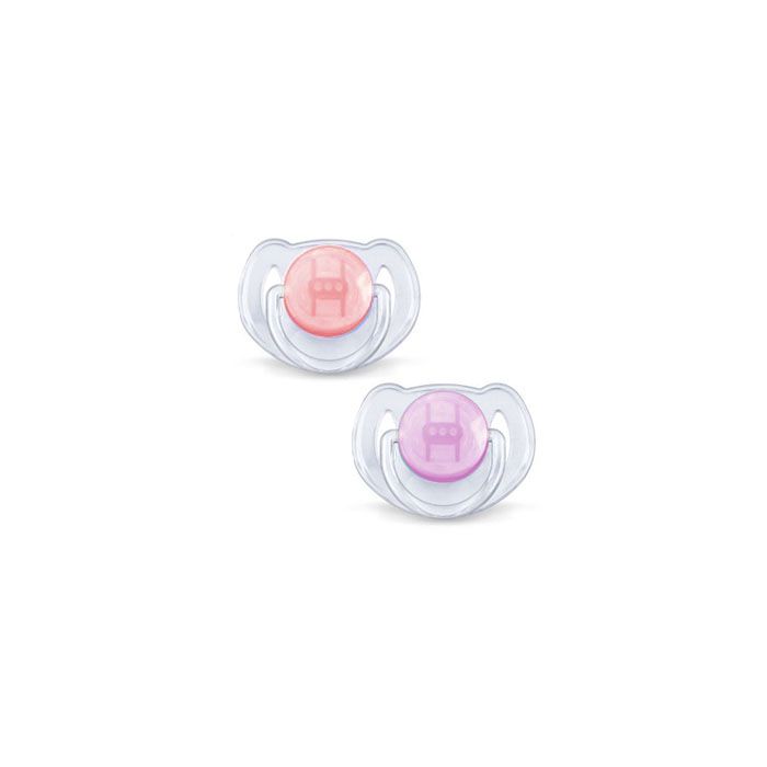 Lutt AVENT "Translucent" ortodontiline 6-18 k, lilla/roosa, 2tk