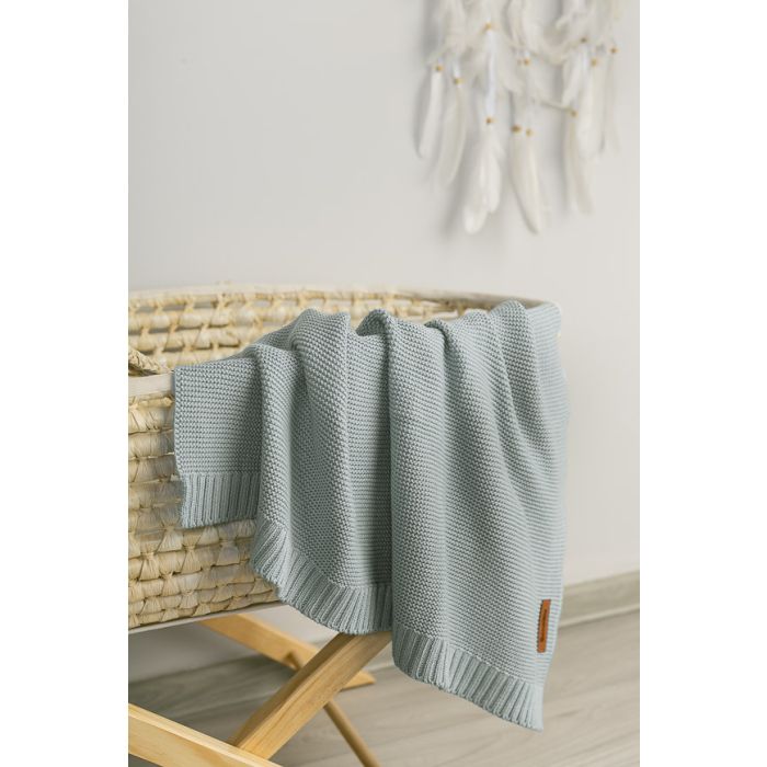 Kootud bambusviskoos beebitekk "Bamboo" 100x80 cm baby grey