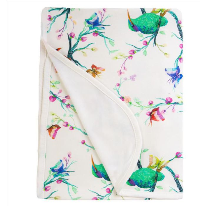 Bambusest kahepoolne pleed  "Birds" 100x75cm 