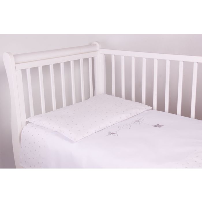 Voodipesu komplekt 135x100 "Valged südamekesed" valget värvi