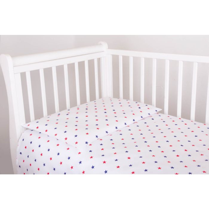 Voodipesu komplekt 135x100 "Mere täht" sinine-punane