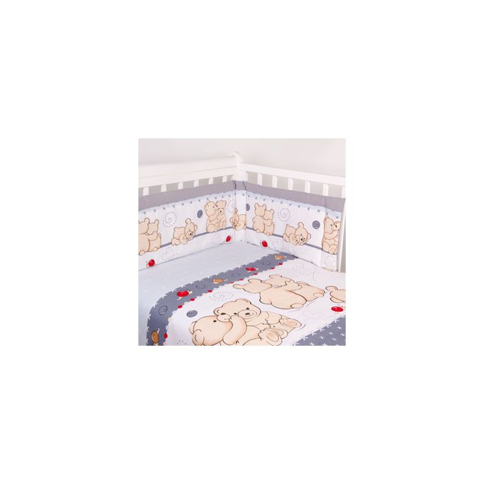 Voodipesu komplekt koos kaitsega "Kaisukarud", hall