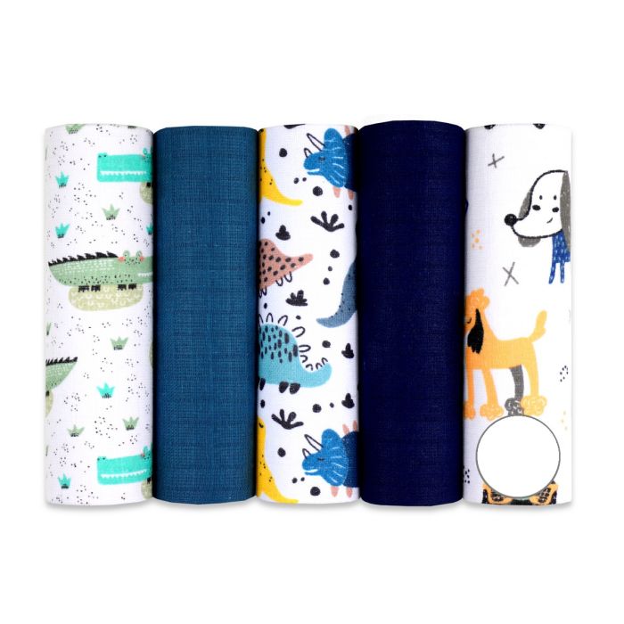 Puuvillaste marli lapid komplekt, 5 tükki, "Pets" 