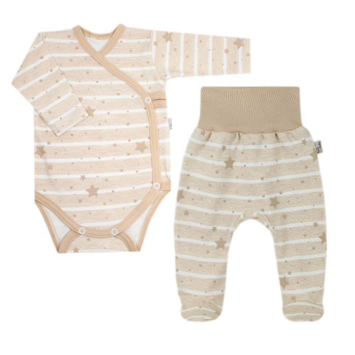 Beebiriided 2 osaline "Galaxy beige"   valge ostmine internetist I Beebi riiete komplekt