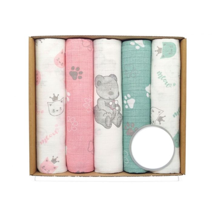 Puuvillaste mähkmete komplekt, 5 tükki, "Bears" 