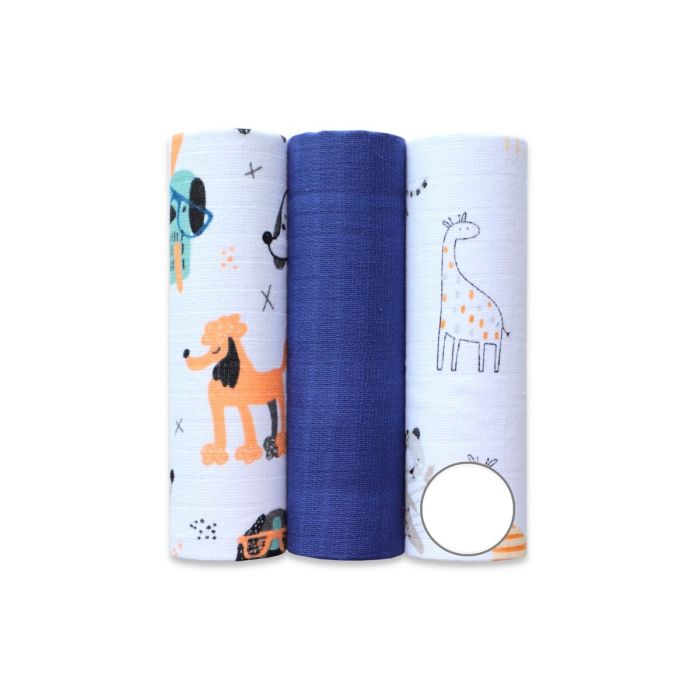 Puuvillaste marli lapid komplekt, 3 tükki  "Dog"