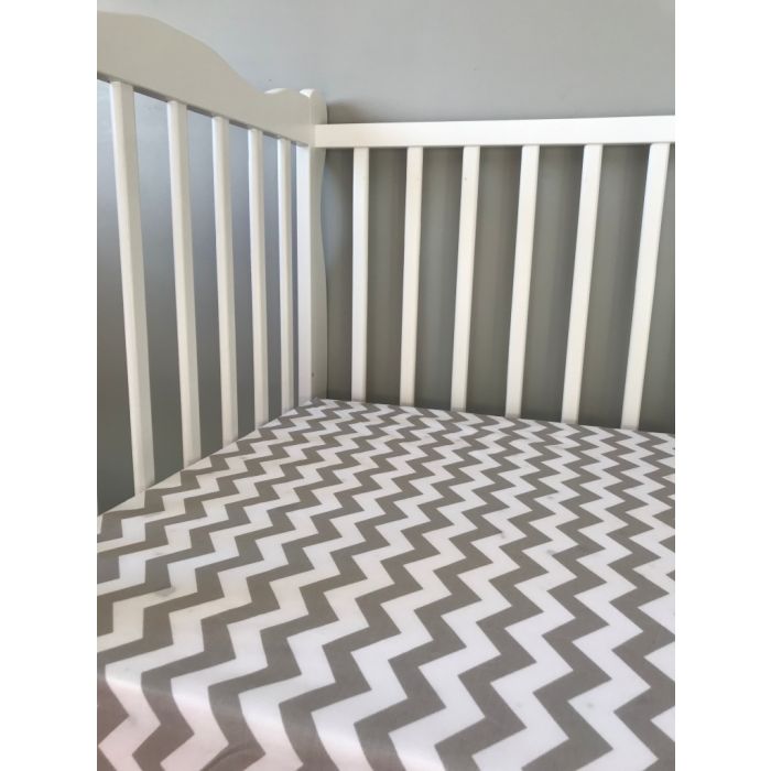 Kummiga voodilina "Zygzag" 60x120 - puuvil