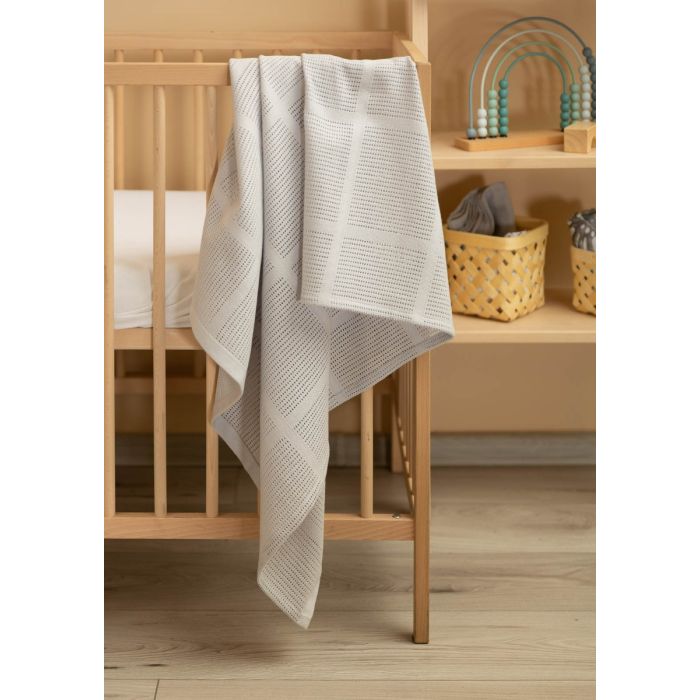 Puuvillane beebitekk "Lulu light grey" 95x95 cm 