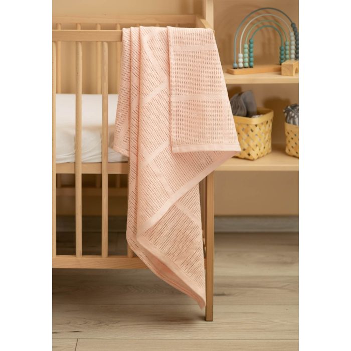 Puuvillane beebitekk "Lulu light pink" 95x95 cm 