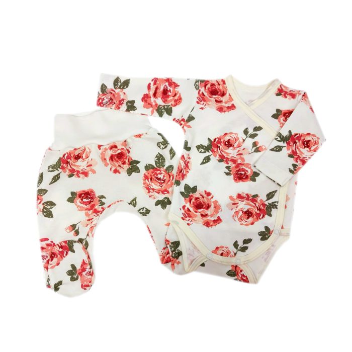 Beebiriided 2 osaline "Big roses ecru" 