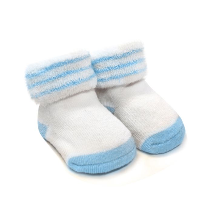 Puuvillased beebisokid 0-6 k, sinist värvi