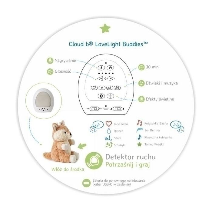 Cloud B muusikaline pehme Deer 7700