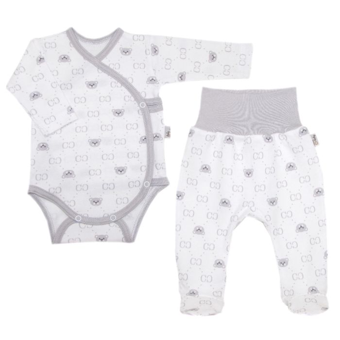 Beebiriided 2 osaline "Bear glamour grey" valge 