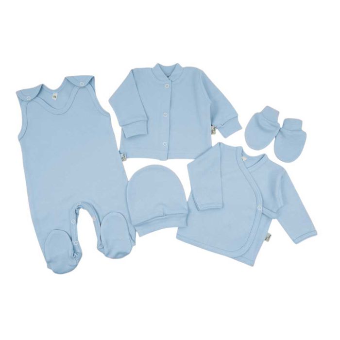 Komplekt vastsündinule 5-e osaline "Blank baby blue"