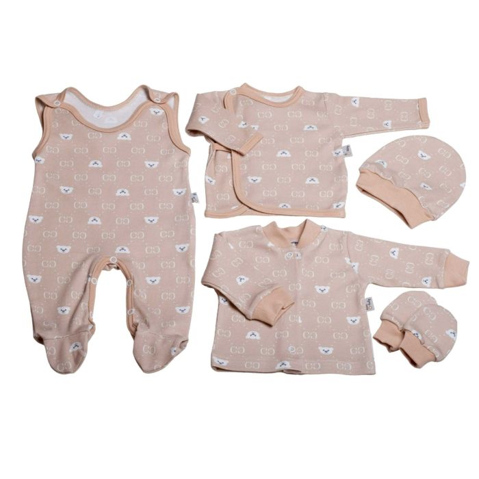 Komplekt vastsündinule 5-e osaline "Bear glamour beige"