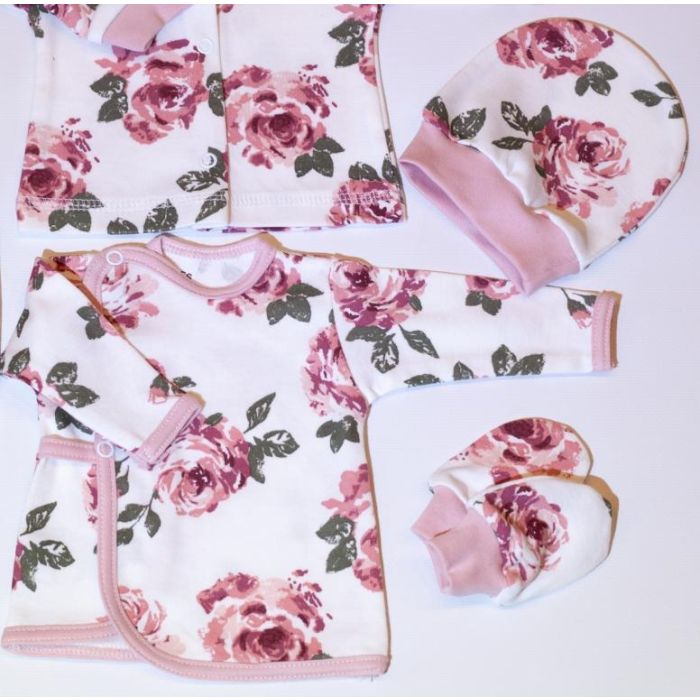 Komplekt vastsündinule 5-e osaline "Roses" roosa
