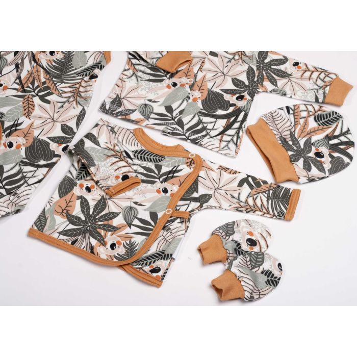 Komplekt vastsündinule 5-e osaline "Tropics" pruun