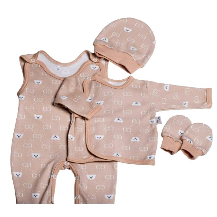 Komplekt vastsündinule 5-e osaline "Bear glamour beige"