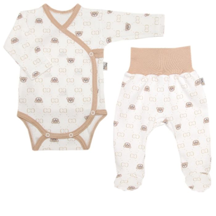 Beebiriided 2 osaline "Bear glamour beige" valge