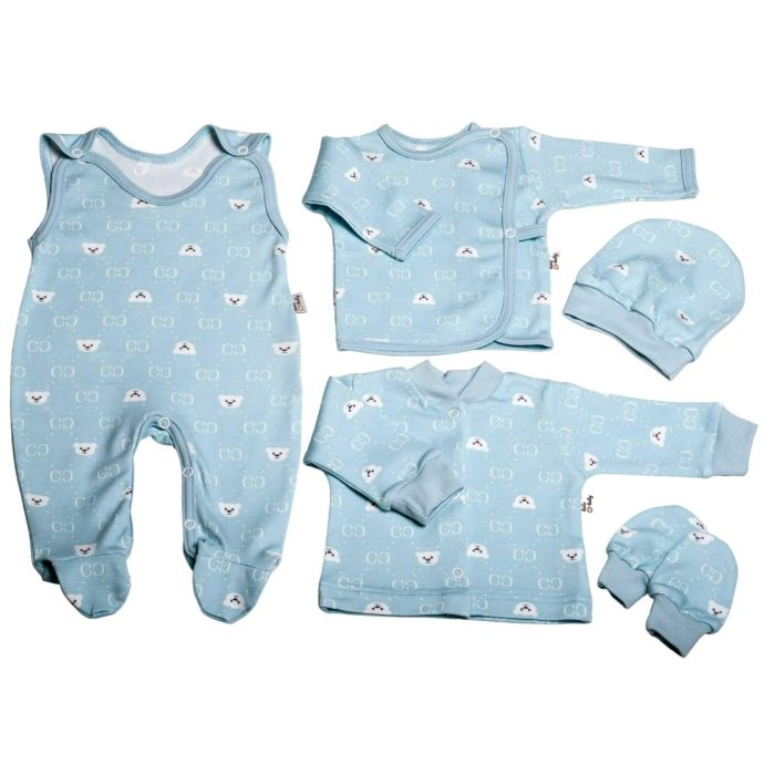 Komplekt vastsündinule 5-e osaline "Bear glamour mint"