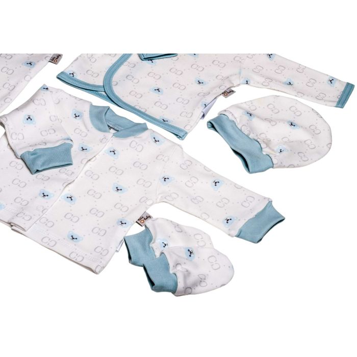 Komplekt vastsündinule 5-e osaline "Bear glamour" valge