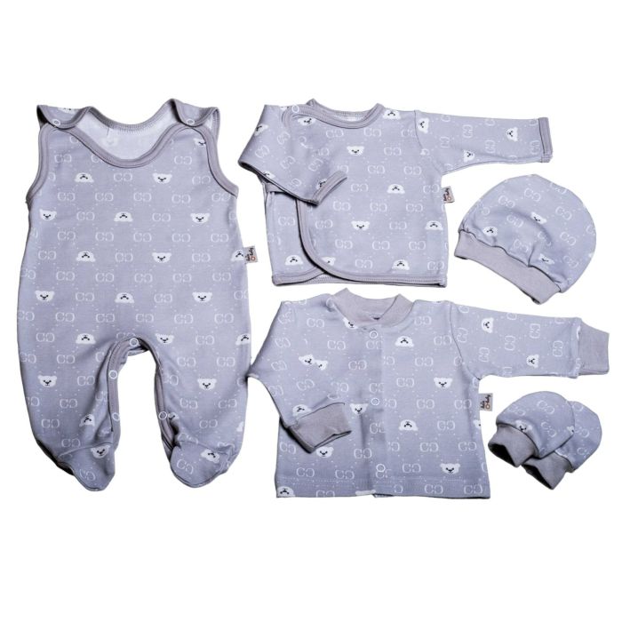 Komplekt vastsündinule 5-e osaline "Bear glamour grey" 