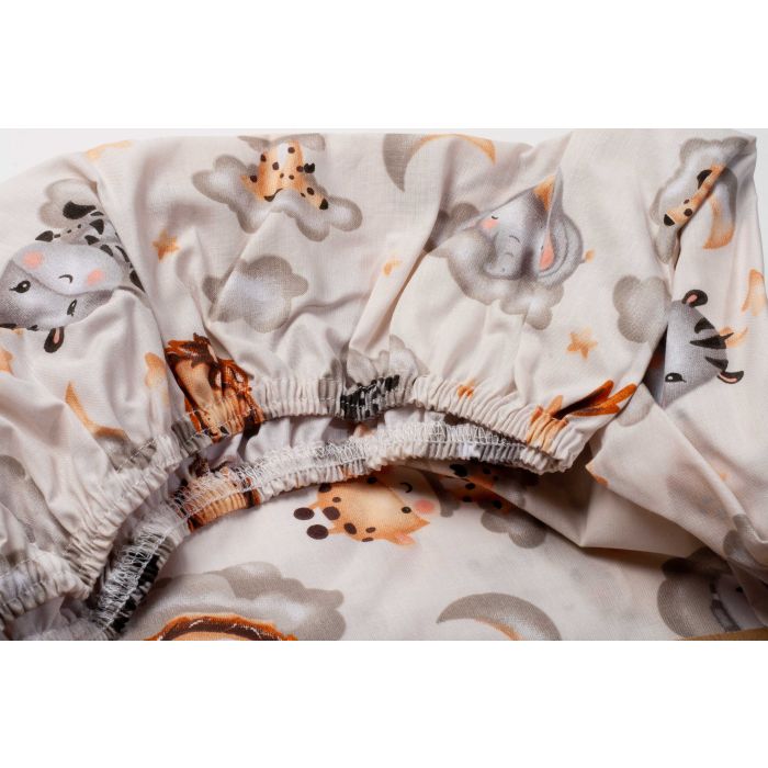 Puuvillane kummiga voodilina 60x120 cm "Keep dreaming" beige 