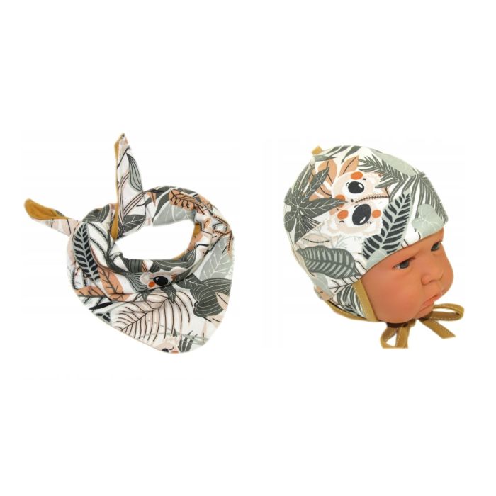 Beebi müts ja sall "Cosy" - tropics brown