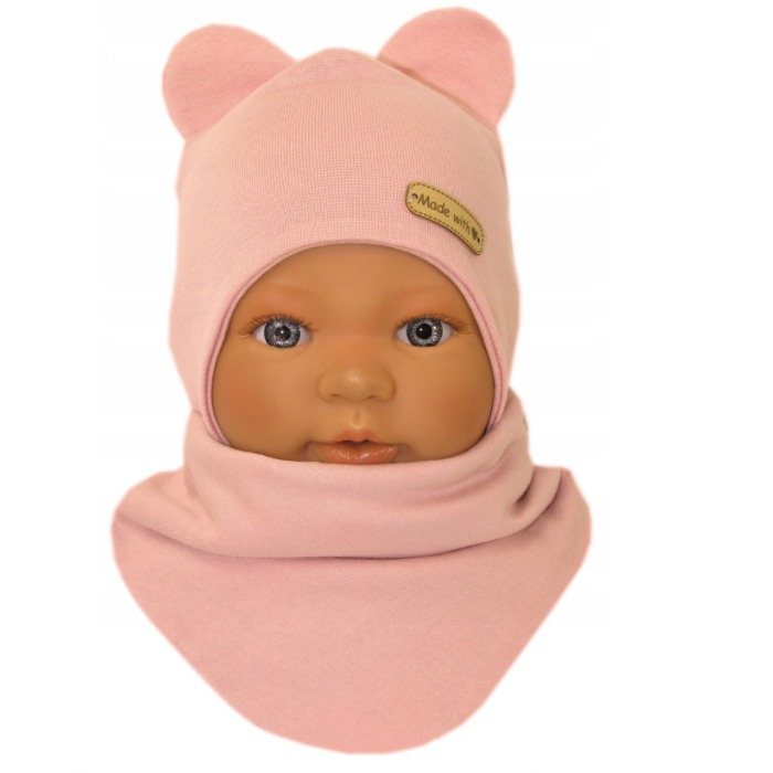 Beebi müts ja sall  "Love" - Navy flora