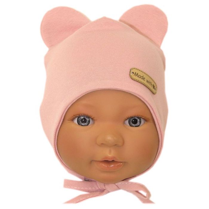 Beebi müts "Love" - Powder pink