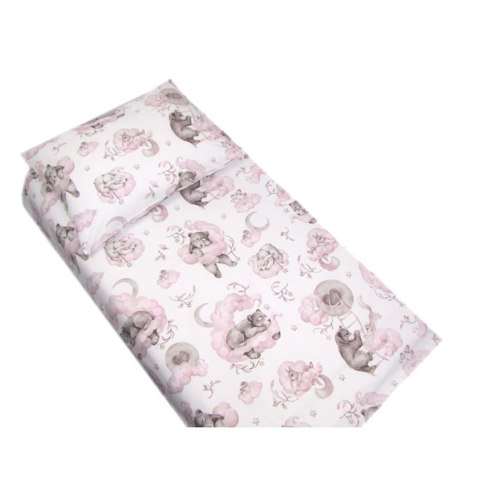 Voodipesu hälli 80x70cm "Cosy clouds" roosa 