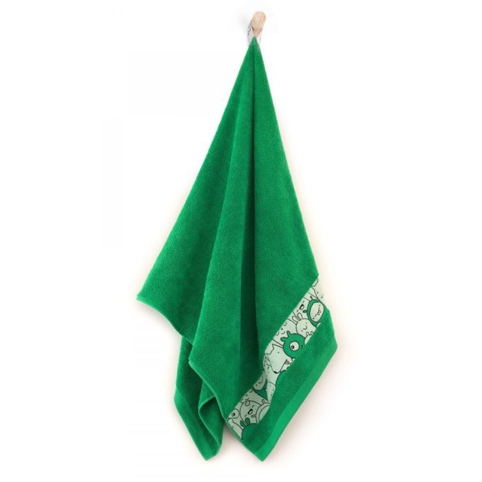 Rätik (Egiptuse puuvill)  "Happy faces" roheline