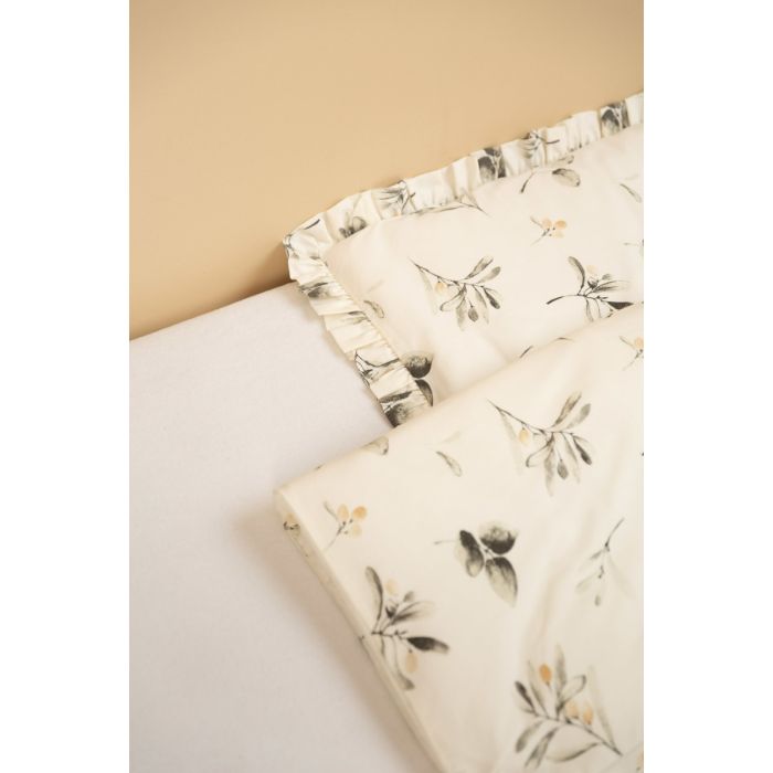 Voodipesu beebidele 135x100 "Olive" volangiga 