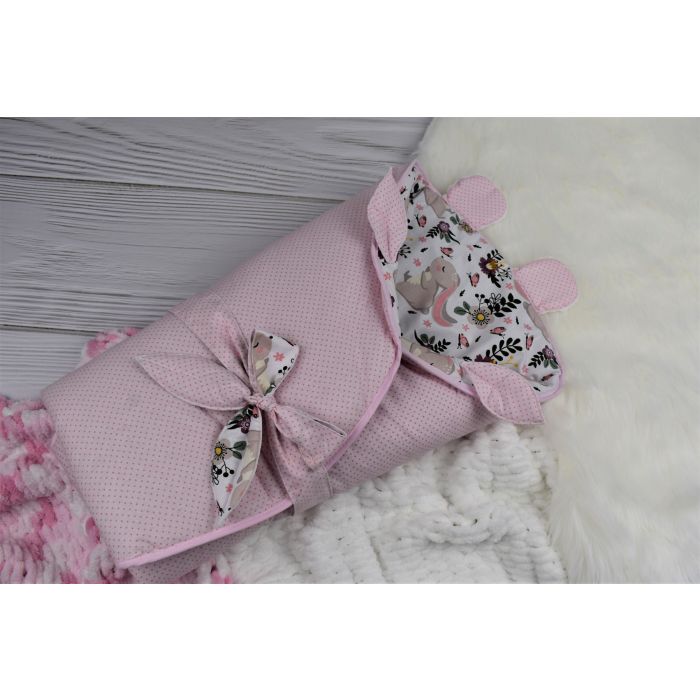  Ümbriktekk - mängumatt beebile 2in1 "Bunny&Flowers" diameeter 88 cm