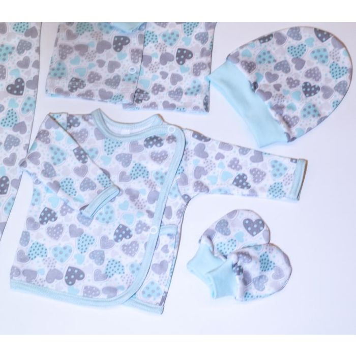 Komplekt vastsündinule 5-e osaline "Hearts" 