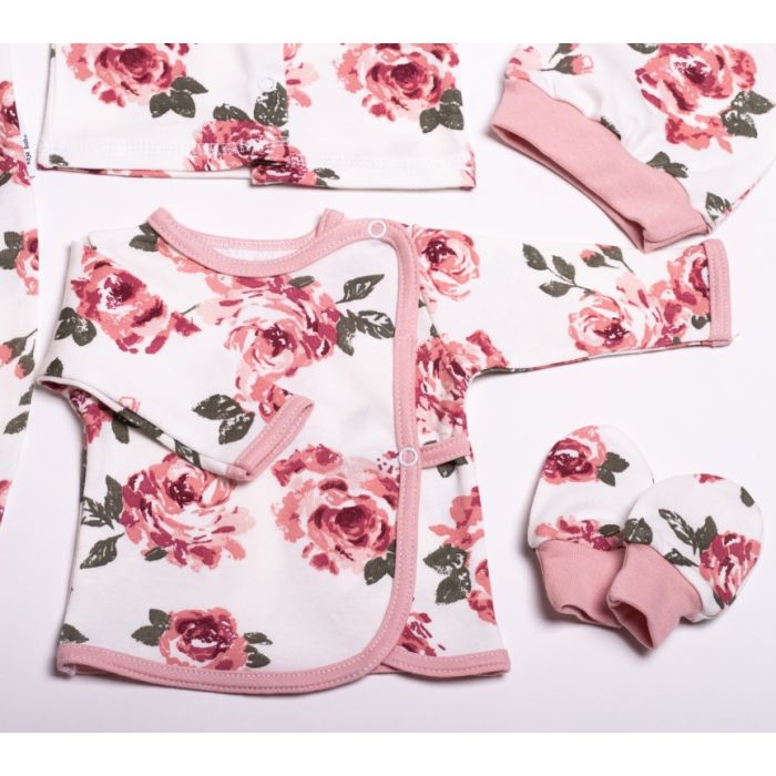Komplekt vastsündinule 5-e osaline "Roses" roosa